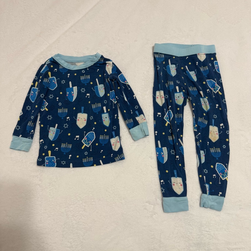 little sleepies Hanukkah dancing dreidels two piece bamboo pajamas 12-18M